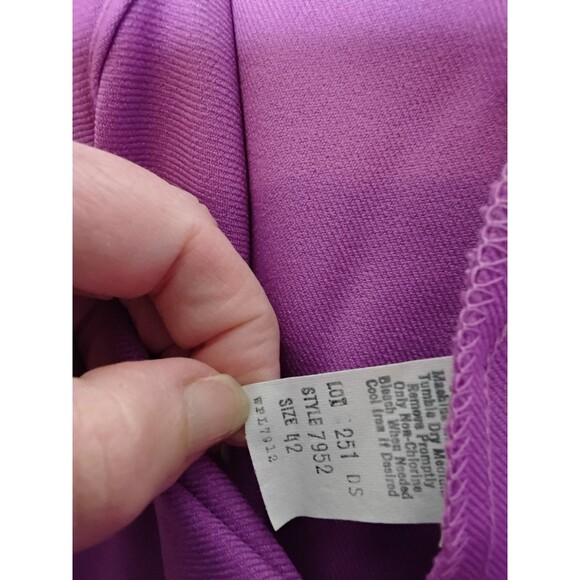 VINTAGE Laurente Pants Womens 42 Purple Elastic Waist petite  New With Tags USA - Picture 2 of 9